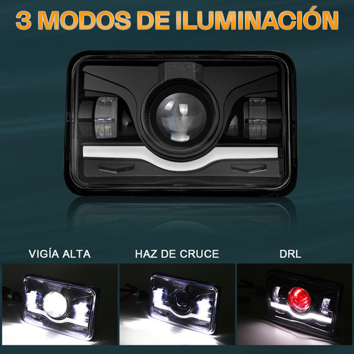 Faros Led De 4x6' Pulgadas Para Nissan 720 Pickup 1983-1986 Foto 2