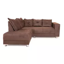 Sofá Living Sillón Esquinero En Tela Patas Metal Tienda Max