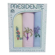 Caixa De Lenço Feminino Bordado Presidente