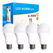 Paquete De 4 Focos Led 10w 127v Luz Blanca Brillante