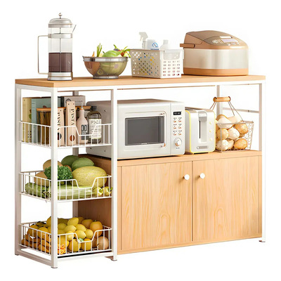Mueble Organizador Cocina Estante Microondas Despensa Horno Marrón Claro