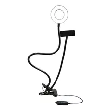 Ring Light Suporte Ajustável Com Clip Fixador Usb Ac369 Free