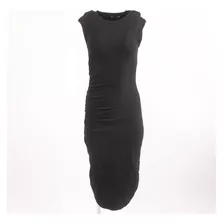 Zara Vestido Midi Liso Negro Para Mujer Talla Xs