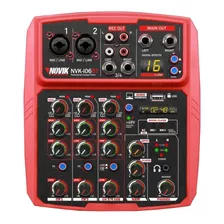 Consola Mixer Novik Nvk-i06bt Placa Sonido Usb 6ch Bluetooth