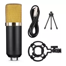 Microfone Condensador Profissional Live Canto Wvngr Bm-700 Cor Preto/dourado