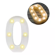 Luminária Led 3d Número 0 Branca/quente 22cm Decoração Festa