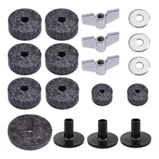 18pcs Tambor Acessórios Set Preto Tambores Substituição Felt