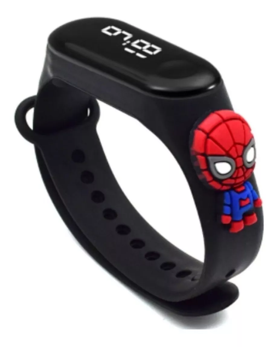 Relógio De Pulso Led Infantil Heróis Homem Aranha Spiderman 
