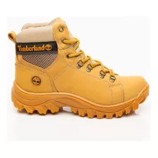 Bota Feminina Timberland Amarela Botina Com Ca Bico De Pvc 