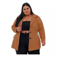 Sobretudo 4 Botões Casaco Moleton Flanelado Plus Size