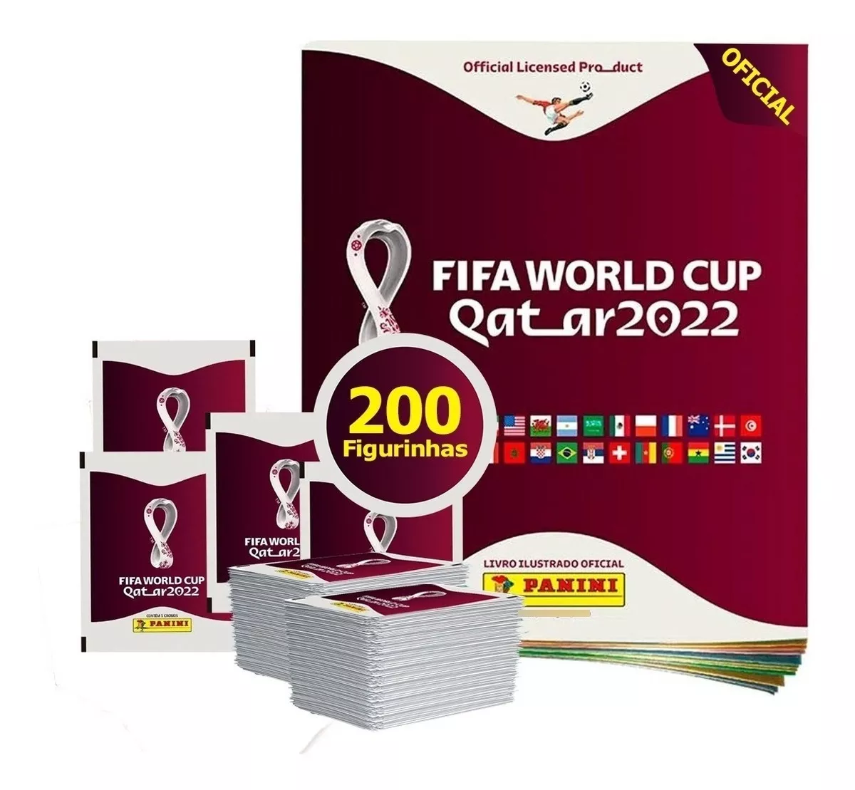 Kit Copa Do Mundo Qatar 2022: Álbum Capa Dura+40 Envelopes