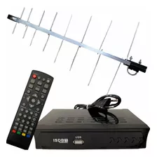 Kit Conversor Digital Tv Com Gravador + Antena Externa 16 E 