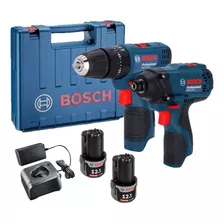 Rotomartillo + Llave Impacto 12v Bosch Gdr 120-li+gsb 120-li Color Azul