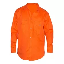 Camisa Trabajo Naranja Gabardina Indumentaria Laboral 