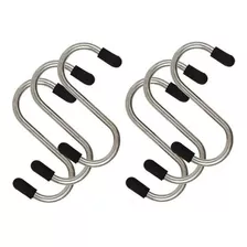 06 Ganchos S Em Aço Inox Utensílios Barra Suporte Cozinha