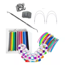 Kit Aparelho Dental Bracket +borrachinha+trançado+fio+aplica