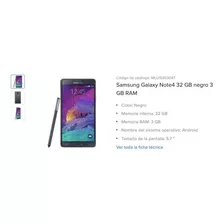 Samsung Galaxy Note4 32 Gb Negro 3 Gb Ram