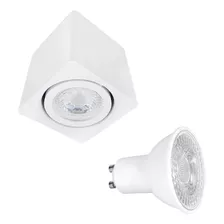 Spot Sobrepor Quadrado + Lâmpada Dicroica Led M2390lp