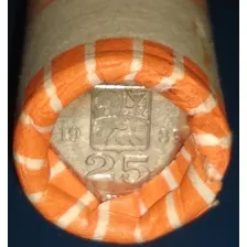 Rollo O Tubo De 50 Monedas De 25 Céntimos D Bolívar Año 1989