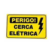 Placa Advertência Perigo Cerca Elétrica Plástico 20 Unidades