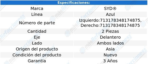 Par Terminales Interiores Scoupe 90-95 Azul Lnea Foto 3