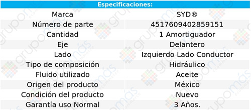 Amortiguador Hidrulico Del Conductor Syd Xv 2013_2014 Foto 2