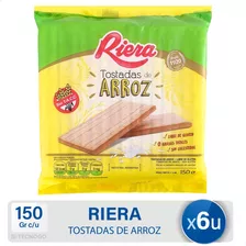 Tostadas De Arroz Riera Clasicas Sin Tacc - Pack X6 Unid