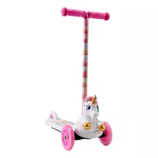 Patineta Scooter Monopatín Niños 3+ Unicornio 3d 3 Ruedas Color Blanco