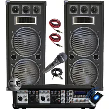 2 Bafles Doble 12 Consola Soundxtreme 4100 Bluetooth Mic Cjf