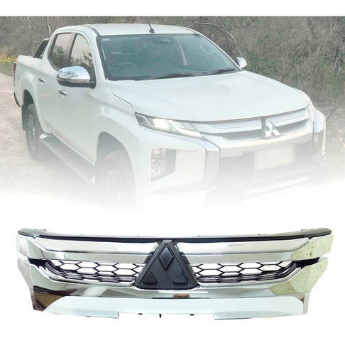 Mscara Frontal Cromada Mitsubishi L200 2019-2021 Foto 5