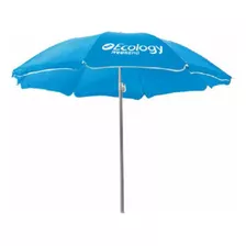 Sombrilla Parasol De Playa Ecology Weekend 2.10m Color Azul Claro Diseño De La Tela Liso