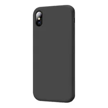 Funda Tpu Slim Silicona Para iPhone XS Max + Vidrio Color Negro
