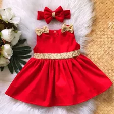 Vestido De Bebê Vermelho Natal Roupa Menina Natalino