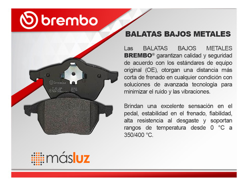 Balatas Bajos Metales Traseras Mercedes-benz E420 97 Brembo Foto 6