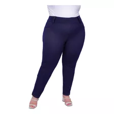 Calça Legging Feminina Plus Size Cotton Jeans Cintura Alta