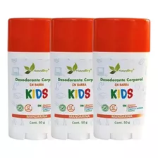 Desodorante Naturaldry Kids En Barra Corporal 3 Pack De 50g