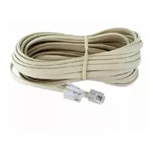 Cable Plano De Linea Telefono 8mts Rj11 4 Hilos Macho Marfil