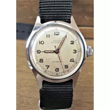 Reloj Estilo Militar Vintage Suizo Erax Acero Cadete 