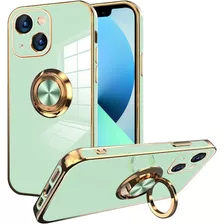 Funda Verde Con Anillo Para iPhone 13 Ook 