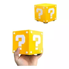Mini Luminária Super Mario, Cubo, Bloco Interrogação Estrutura Interrogação Mario