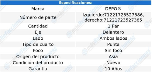 Par Cuartos S/foco Chevrolet S10 95-97 Foto 4