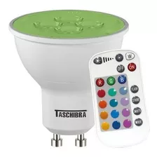 Lâmpada Cromoterapia Dicroica Led Rgb 5w Controle Taschibra 110v/220v