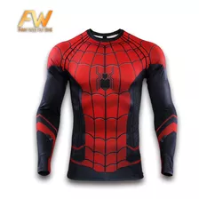 Playera De Compresión Masculina Con Estampado De Spiderman