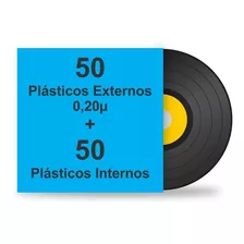 100 Plásticos Para Lp Disco Vinil. 50 Ext. Grosso + 50 Int