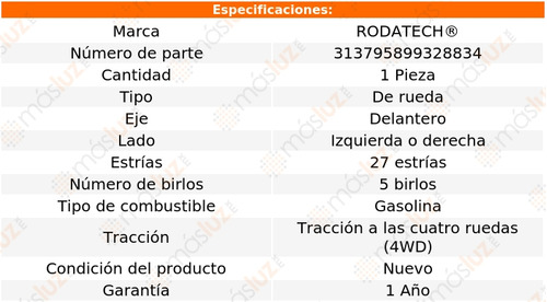 (1) Maza Rueda Del Explorer S Trac V8 5.0l 01/05 Rodatech Foto 5