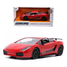 Lamborghini Jada Hyper-spec Escala 1:24 En Caja Die Cast Color Gallardo Rojo