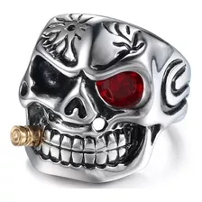 Anillo De Acero Inoxidable 6255 Calavera Puro Biker Dark 