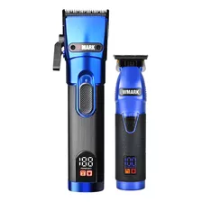 Kit Maquina De Cabelo Wmark Ng 121 Digital Ng 318 Azul