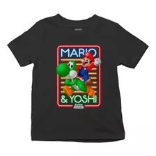 Playera De Niño Manga Corta Nintendo Original Mario Y Yoshi