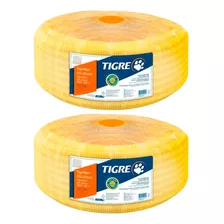 2x Conduíte Tigre Eletroduto 3/4 Reforçado Flexível Rolo 50m